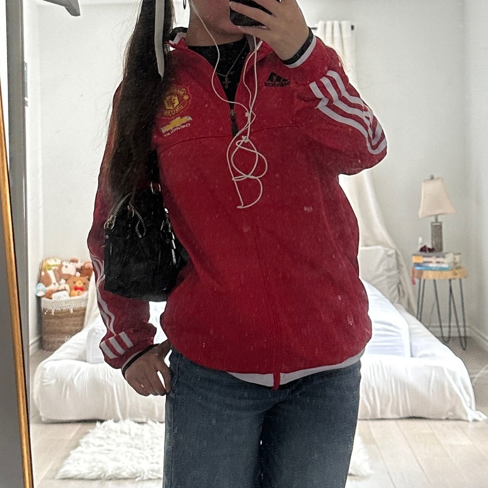 Adidas Red Jacket with White Accents